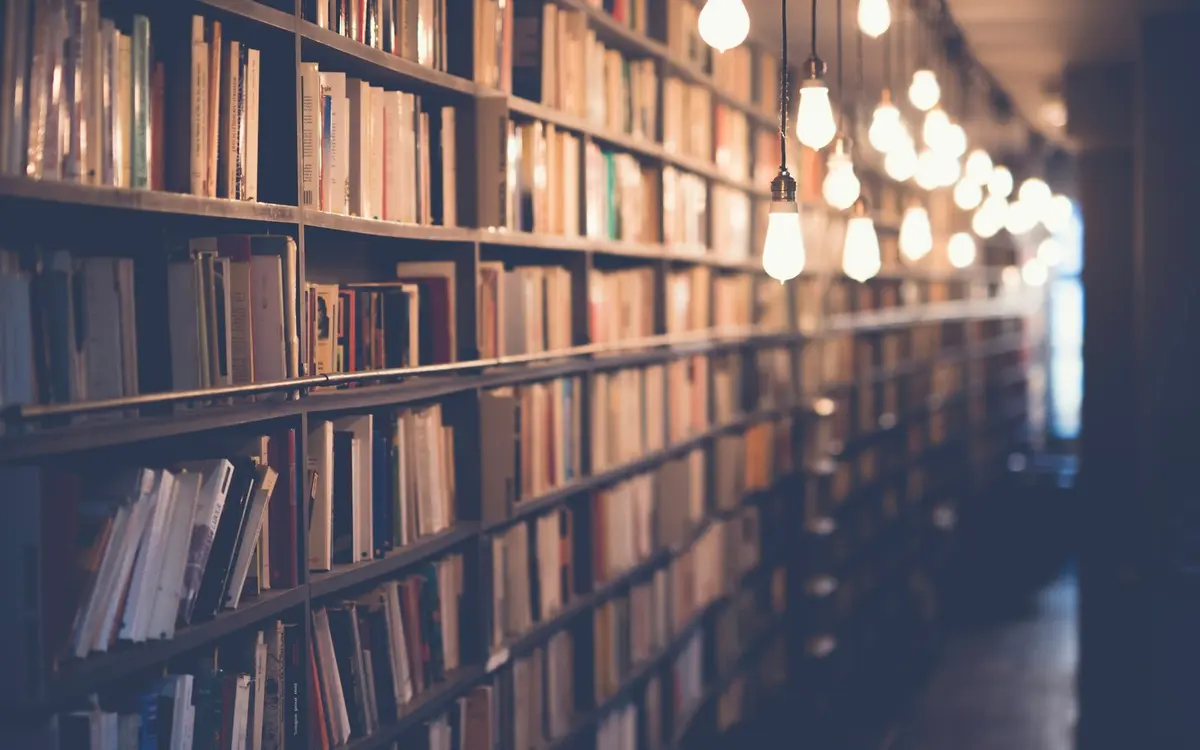 Bücherregal in einer gemütlichen Leseecke