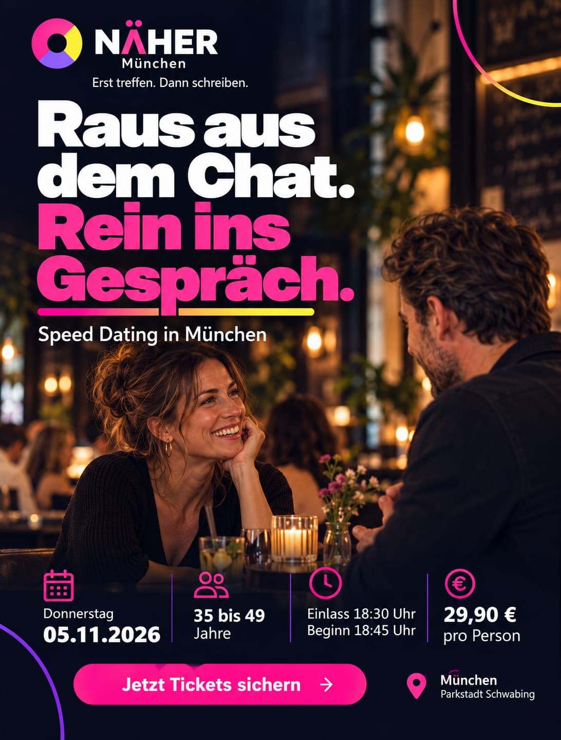 Speed Dating München – 35–49 Jahre – 05.11.2026 – NÄHER
